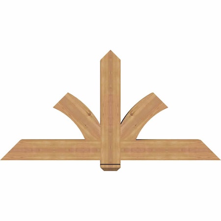 Ekena Millwork Redmond Smooth Timber Gable Bracket, Western Red Cedar, 60"W x 30"H x 5 1/2"D x 5 1/2"F, 12/12 Pitch GBW060X30X0606RED00SWR